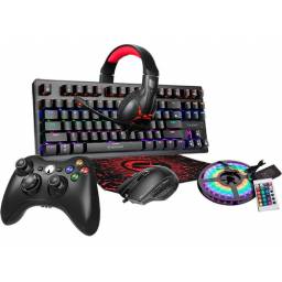 Combo Gamer Teclado Mecanico Mouse Tira Led Rgb Mem 24