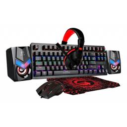 Combo Gamer Teclado Mecanico Auricular Parlantes Mem 9