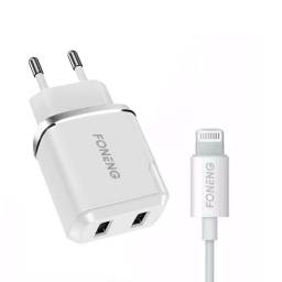 Cargador 2.4a 2 USB + Cable Compatible con iPhone Foneng