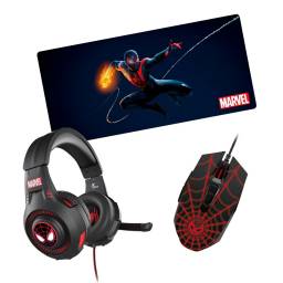 Auricular + Mouse Pad XXL + Mouse Gamer Marvel Spider Man