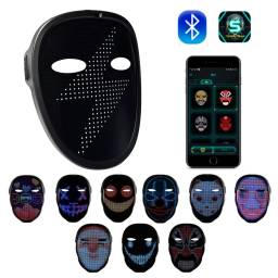 Mascara LED Inteligente Bluetooth RGB Recargable Diseños Editables