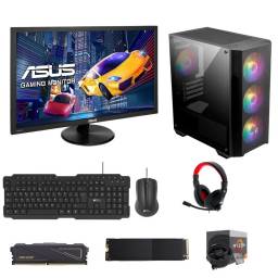 Pc Gamer AMD Ryzen 3 3200G 8gb Ram 240 Nvme Combo  MONITOR 21.5 Asus gaming