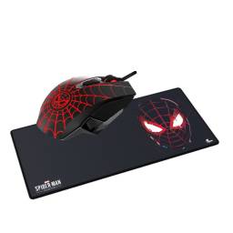 Combo Mouse Gamer Xtech Spider Man Miles Morales Marvel + Mousepad XXL Spiderman miles morales