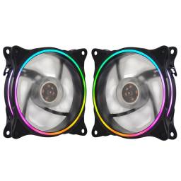 Cooling Fan LED RGB Shot Gaming Pro - Refrigeracin Eficiente Pack x 2