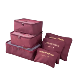 Set de 6 piezas de viaje organizador valija Bordo