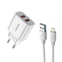 Ficha Cargador 2.4A USB + Cable Conexin compatible iphone Foneng EU45