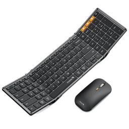 Combo Mouse y Teclado Plegable Bluetooth ProtoArc Xkm01 negro