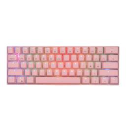 Teclado Gamer Mecanico RGB Compacto 60% Eagle Warrior Rosado