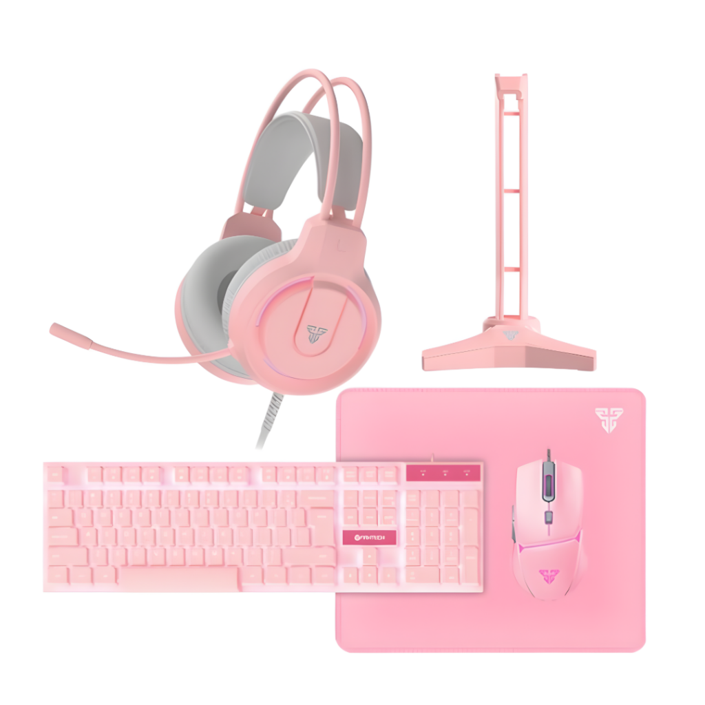 El Combo Gamer 5 en 1 P51 Pink Sakura de Fantech es la combinación perfecta de diversión y estilo. Diseñado para gamers que buscan destacar, incluye todo lo esencial para jugar cómodamente. 