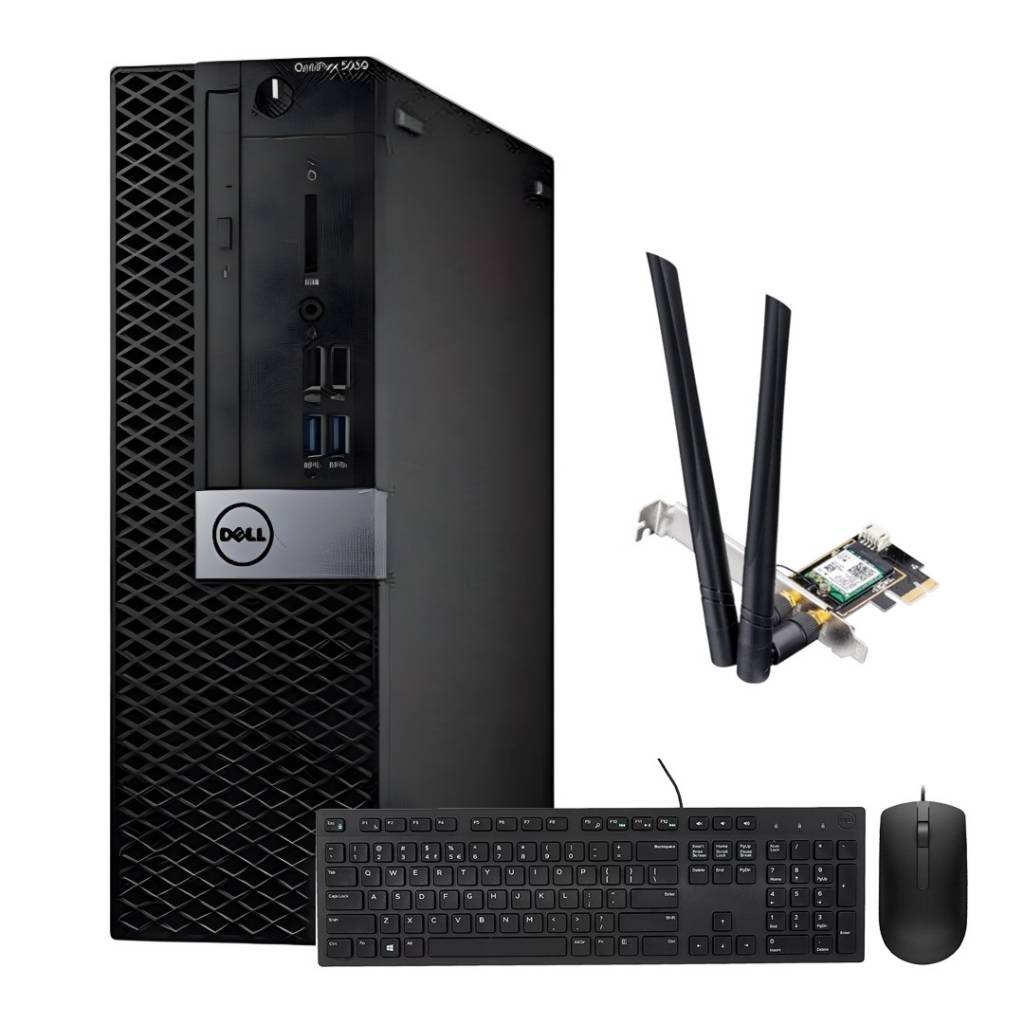 Lleva tu espacio de trabajo al siguiente nivel con este paquete que incluye el PC Dell OptiPlex 5050 SFF y la tarjeta WiFi 6 Cudy PCI-E. El OptiPlex 5050 SFF, con su procesador Core i5, 8GB de RAM y 256GB de almacenamiento SSD, te brindará un rendimiento 