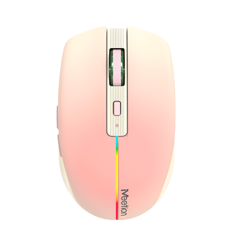 Descubre el Mouse Inalámbrico BTM002 Bt pink de Meetion, un dispositivo versátil y elegante. Con conexión de 2.4GHz y Bluetooth de doble modo, podrás disfrutar de una experiencia sin cables. Su diseño rosa y moderno incluye 5 1 teclas, y su alimentación e