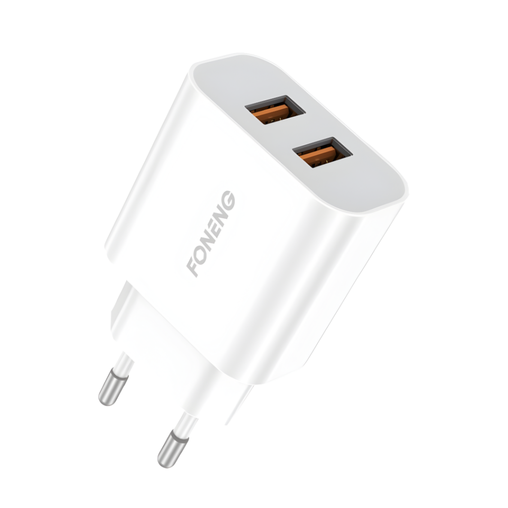 Disfruta de una carga rápida y conveniente con el Cargador EU45 de Foneng. Con una salida de 2.4A y 2 puertos USB, este cargador te permite cargar tus dispositivos en simultáneo. Incluye un cable que es compatible con Micro, Tipo-C o Compatible con iPhone