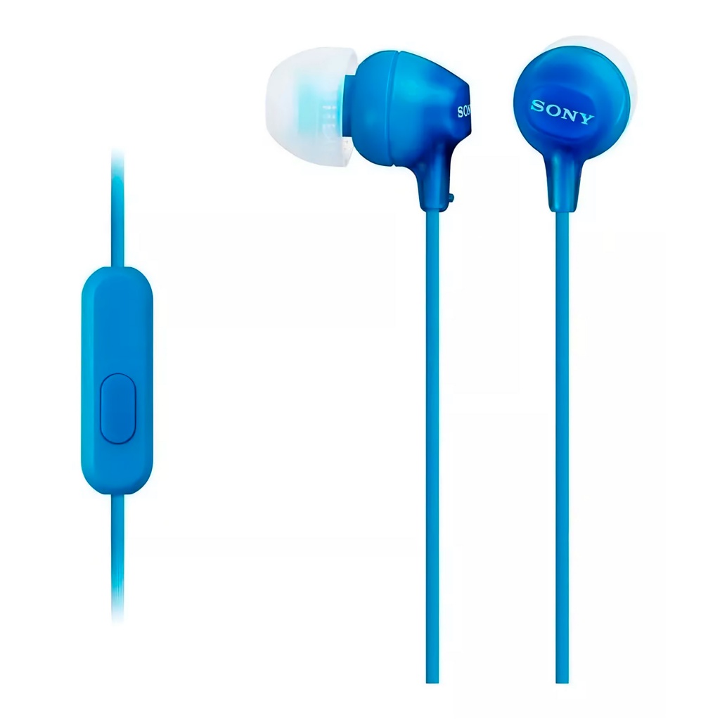 Eleva tu experiencia auditiva con los auriculares Sony MDR-EX15AP. Potencia de 100mW, micrófono y diseño cómodo, ideales para disfrutar de música y llamadas. ¡Consíguelo en azul!