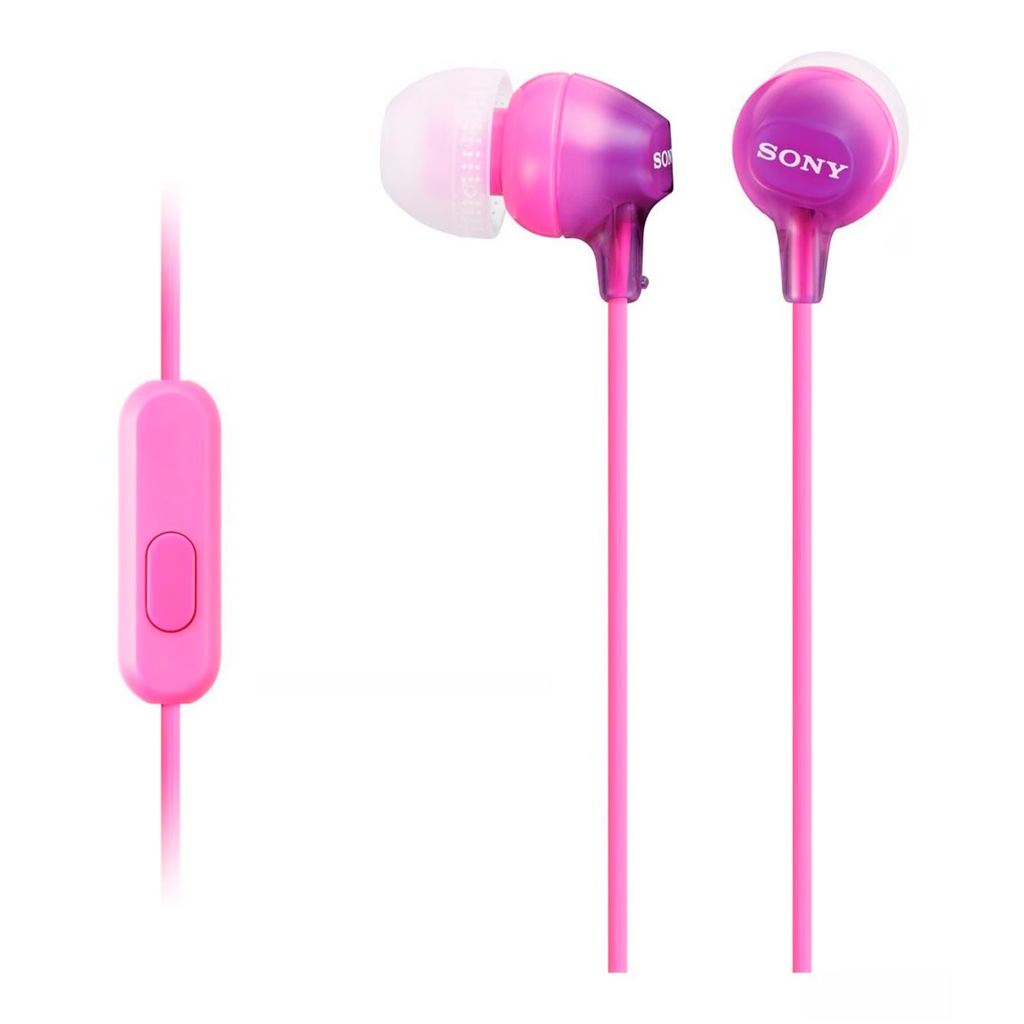 Descubre la calidad de audio de los auriculares Sony MDR-EX15AP. Con conector de 3,5mm y micrófono integrado, son ideales para tu día a día. ¡Hazte con ellos en rosa!