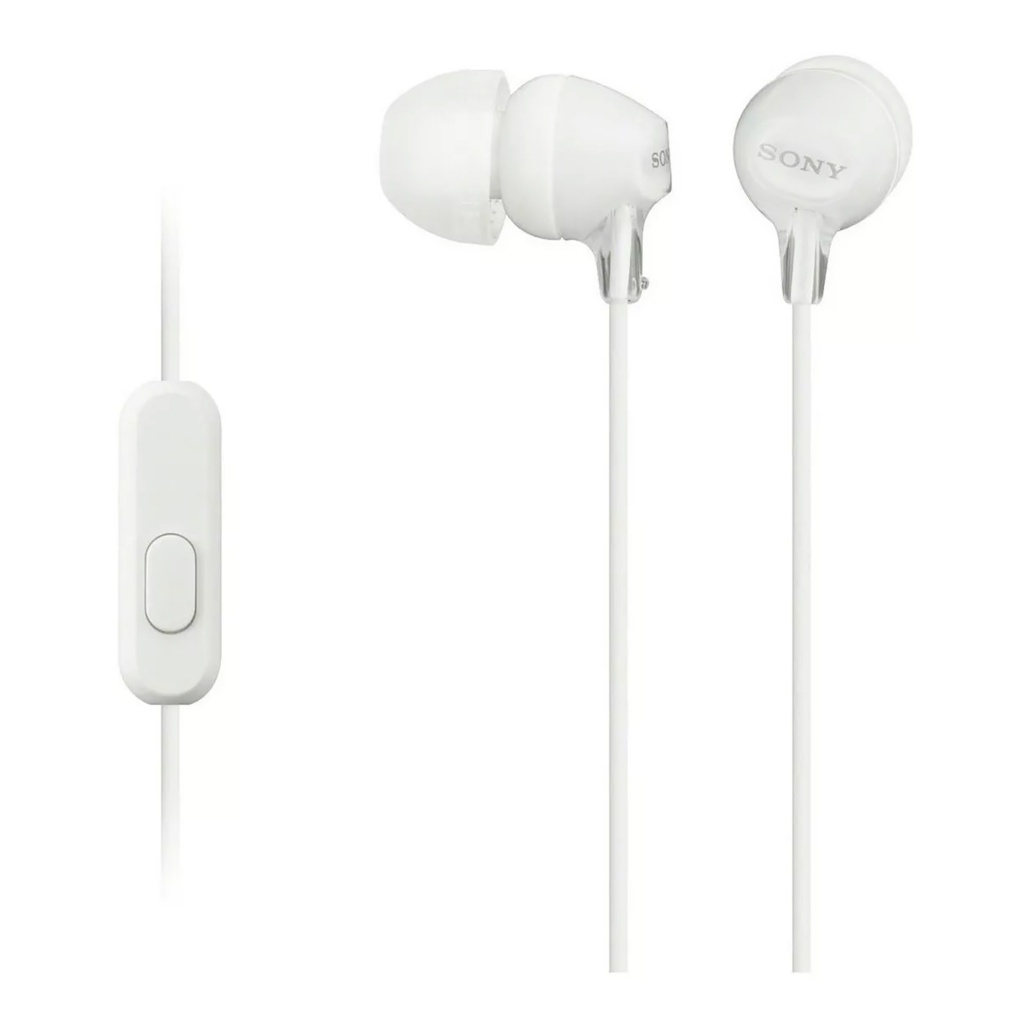 Eleva tu experiencia auditiva con los auriculares Sony MDR-EX15AP. Potencia de 100mW, micrófono y diseño cómodo, perfectos para disfrutar de música y llamadas. ¡Consíguelo en blanco