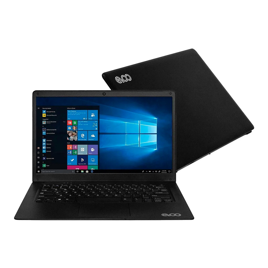 Eleva tu productividad con la Notebook Evoo. Pantalla de 14,1'', N3350, 4GB de RAM y Windows 10. ¡Consíguela en elegante negro y trabaja con estilo