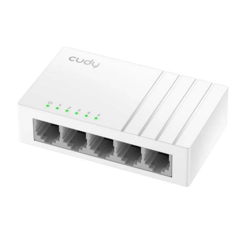 Mejora tu conectividad con el Switch Cudy 10/100 Mbps. Sus 5 puertos permiten una conexión fluida y rápida. ¡Aprovecha su diseño blanco y funcional para tu red! 