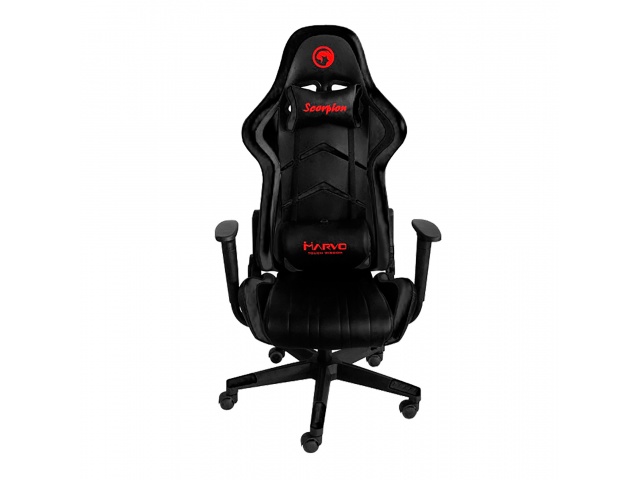 La Silla Gaming Marvo CH-106 combina estilo y funcionalidad. Con giro de 360° y respaldo que se reclina a 180°, proporciona el soporte necesario para largas horas de juego. Su diseño negro elegante se adapta a cualquier ambiente.