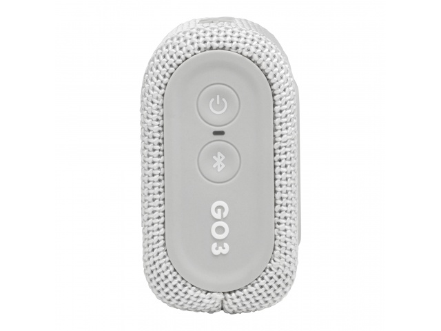 Disfruta de un sonido potente y graves profundos con el Parlante Inalámbrico Bluetooth JBL Go 3 en color Blanco. Este parlante ultraportátil es resistente al agua y al polvo, y te ofrece hasta 5 horas de reproducción con una sola carga. Conéctate de forma