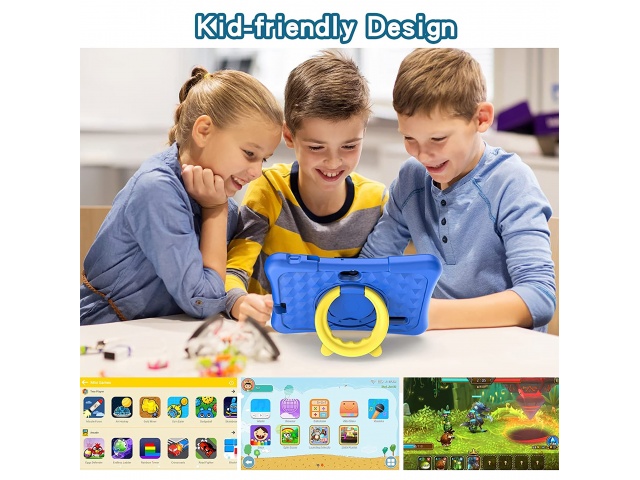 La Tablet Pritom K7 Pro Kids en azul es perfecta para la vuelta a clases! Con pantalla de 7'', 2 GB de RAM y 32 GB de almacenamiento, tus pequeños aprenderán y jugarán de manera segura.