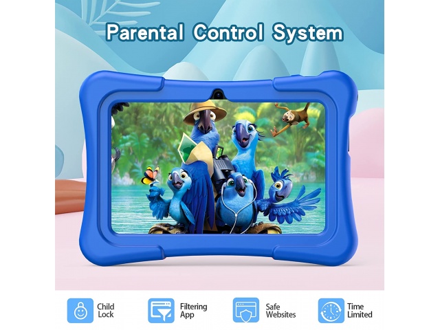 La Tablet Pritom K7 Pro Kids en azul es perfecta para la vuelta a clases! Con pantalla de 7'', 2 GB de RAM y 32 GB de almacenamiento, tus pequeños aprenderán y jugarán de manera segura.