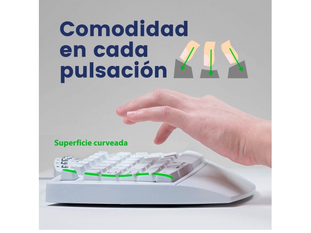 El Teclado Ergonómico USB Perixx 512 Multimedia es ideal para quienes buscan confort y funcionalidad. Su diseño en blanco no solo es elegante, sino que también promueve una postura saludable. Con teclas multimedia, tendrás acceso rápido a tus herramientas