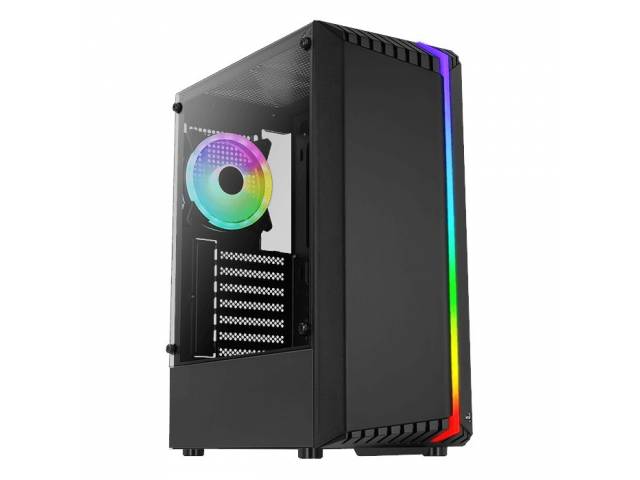 Eleva tu juego con el gabinete AeroCool BIONIC G-BK-V2 RGB. Su diseño de panel frontal RGB Y UN VENTILADOR RGB preinstalados proporcionan un flujo de aire superior y una impresionante iluminación. Comodidad de 3 puertos USB y gran espacio.