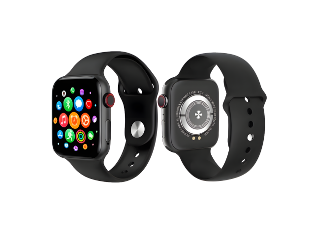 El Reloj Inteligente Smartwatch Fitness T500 es un dispositivo negro con una pantalla de 1.4 pulgadas. Ofrece funciones de monitoreo de salud, como la medición de presión arterial y frecuencia cardíaca. También permite realizar llamadas por Bluetooth y re