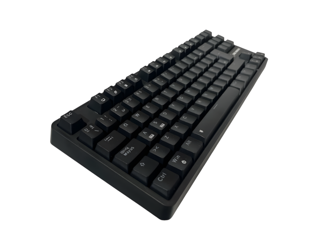 Teclado mecánico gaming Eagle Warrior KGY282 en color negro. Cuenta con 88 teclas mecánicas, retroiluminación RGB personalizable y interruptores mecánicos azules. Diseño compacto ideal para setups minimalistas. Compatible con Windows y Mac, incluye cable 