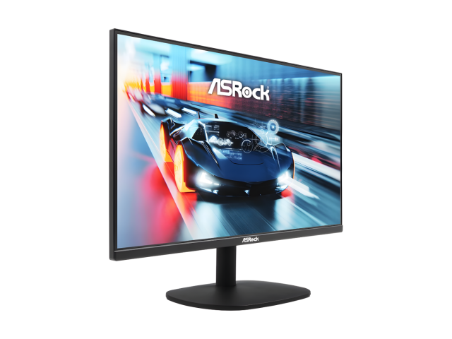 El monitor ASROCK CL25FF de 25 pulgadas ofrece una pantalla IPS Full HD con resolución de 1920x1080. Con una frecuencia de actualización de 100Hz y un tiempo de respuesta de 1ms, garantiza imágenes fluidas. Su diseño incluye tecnología de baja luz azul y 