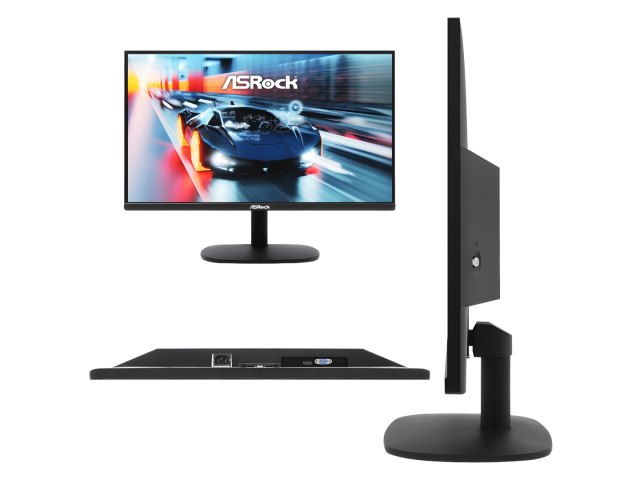 El monitor ASROCK CL25FF de 25 pulgadas ofrece una pantalla IPS Full HD con resolución de 1920x1080. Con una frecuencia de actualización de 100Hz y un tiempo de respuesta de 1ms, garantiza imágenes fluidas. Su diseño incluye tecnología de baja luz azul y 