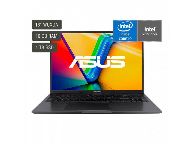 Descubre la potencia de la Notebook Asus Vivobook de 16'' con procesador Core i9. Con 16GB de RAM y 1TB de almacenamiento, es perfecta para cualquier desafío. Su diseño negro y moderno la hace ideal para el trabajo y el ocio. ¡Hazla tu compañera perfecta 