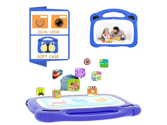 La Tablet Infantil Gravity 7" es la herramienta perfecta para que los niños se diviertan y aprendan de forma segura e interactiva. Con un diseño resistente y una interfaz intuitiva, esta tablet ofrece una amplia gama de aplicaciones educativas, juegos y c