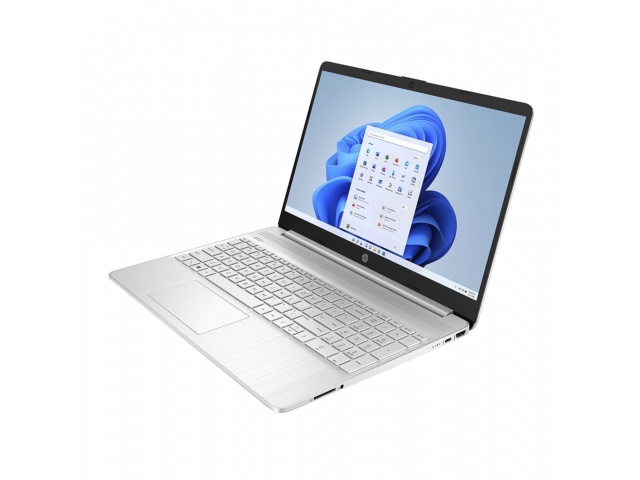 Imagen del HP Notebook 15-EF1033CA, un laptop con pantalla de 15.6 pulgadas y resolución Full HD de 1920 x 1080 píxeles. Equipado con procesador AMD Athlon Gold 3150U, 8GB de RAM y 512GB SSD. Diseño en color plateado, ligero y portátil, ideal para trabajo