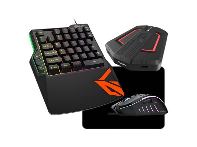 El kit de juegos 4 en 1 CO015 de Meetion incluye un teclado retroiluminado, un mouse ergonómico y una alfombrilla suave. Diseñado para gamers, ofrece comodidad y precisión. Compatible con PS4, PS3, X-ONE y N-Switch, mejora la experiencia de juego con su t