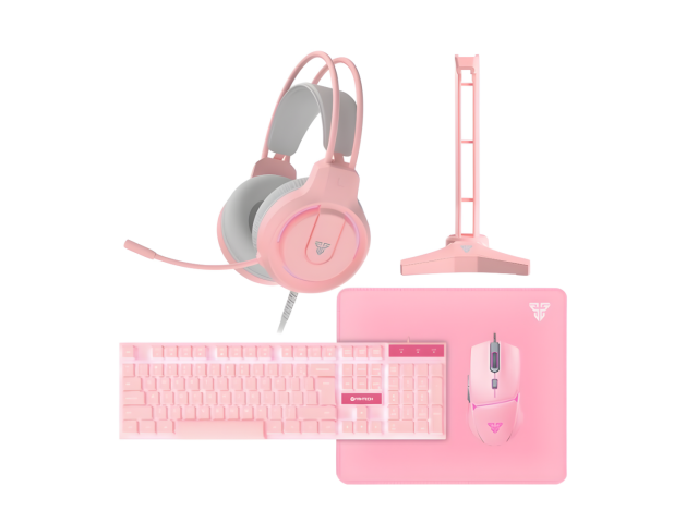 El Combo Gamer 5 en 1 P51 Pink Sakura de Fantech es la combinación perfecta de diversión y estilo. Diseñado para gamers que buscan destacar, incluye todo lo esencial para jugar cómodamente. 