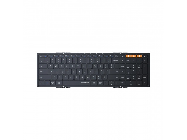 El Teclado Plegable Bluetooth ProtoArc XK01 en negro combina portabilidad y funcionalidad. Su diseño plegable lo hace ideal para viajes, manteniendo la comodidad de escritura. ¡Haz que cada tarea sea fácil y rápida!  