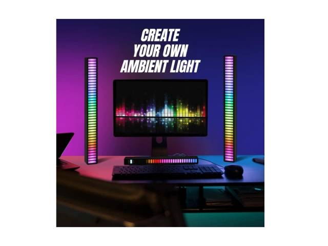 Transforma tu espacio de juego con la Barra de Luz LED RGB USB Audio Rítmica de 18 cm. Sincroniza la iluminación con tu música y juegos para una experiencia inmersiva. Su diseño compacto y moderno se adapta a cualquier setup. ¡Ilumina tus partidas y sient