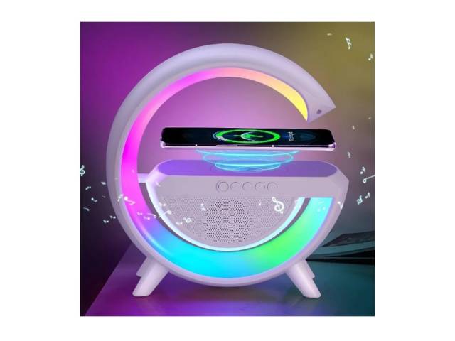 La Lámpara Veladora G Parlante Bluetooth LED ARGB es la fusión perfecta de tecnología y diseño. Con cargador Qi de 10W, USB y MicroSD, brinda luz colorida y música a tu alcance. Ideal para cualquier espacio, crea una atmósfera única y acogedora. ¡No te qu