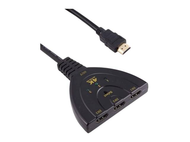 Optimiza tu entretenimiento con el Switch HDMI de 3 puertos en negro. Conecta múltiples dispositivos y cambia entre ellos fácilmente, sin complicaciones. Ideal para televisores, consolas y reproductores, garantiza una calidad de imagen excepcional.  