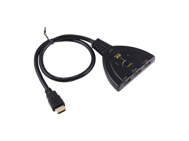 Optimiza tu entretenimiento con el Switch HDMI de 3 puertos en negro. Conecta múltiples dispositivos y cambia entre ellos fácilmente, sin complicaciones. Ideal para televisores, consolas y reproductores, garantiza una calidad de imagen excepcional.  