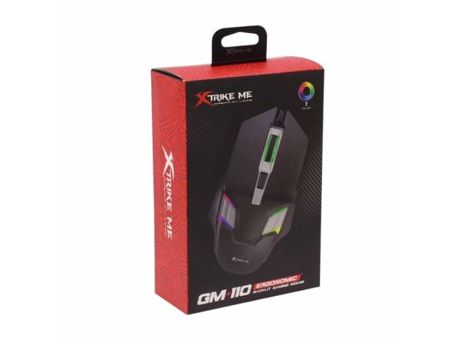 Experimenta el poder del Mouse Gamer Xtrike Me GM-110 RGB en negro. Con retroiluminación RGB y un diseño cómodo, es perfecto para largas horas de juego. Su tecnología avanzada te garantiza un rendimiento excepcional.  