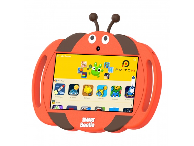 Presentamos la Tablet Pritom K7 Kids, diseñada especialmente para niños. Con pantalla de 7'', 2GB de RAM y 32GB de almacenamiento, brinda una experiencia educativa y entretenida. Su color naranja brillante y cámaras de 2MP y 0,3MP hacen que cada aventura 