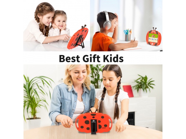 Presentamos la Tablet Pritom K7 Kids, diseñada especialmente para niños. Con pantalla de 7'', 2GB de RAM y 32GB de almacenamiento, brinda una experiencia educativa y entretenida. Su color naranja brillante y cámaras de 2MP y 0,3MP hacen que cada aventura 