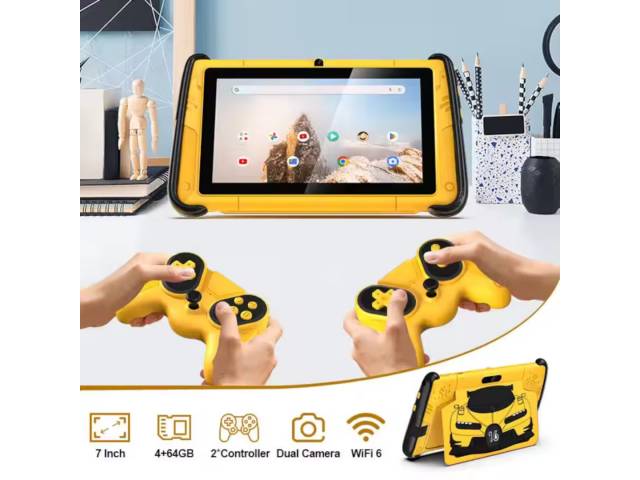 La Tablet Pritom K7 Pro Kids Car de 7'' es la opción ideal para el aprendizaje y el juego. Con Android y 4GB de RAM, garantiza un rendimiento excepcional. Sus cámaras de 2MP y 0,3MP permiten capturar recuerdos. ¡Haz que cada día sea una nueva aventura en 