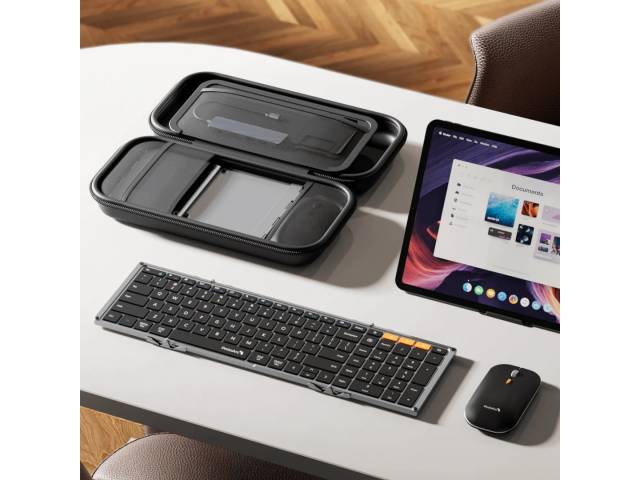 El Combo Mouse y Teclado Bluetooth ProtoArc XKM01-LX en negro es ideal para quienes buscan funcionalidad y estilo. Con hub y cargador incluidos, ¡disfruta de una experiencia de trabajo fluida y eficiente! 