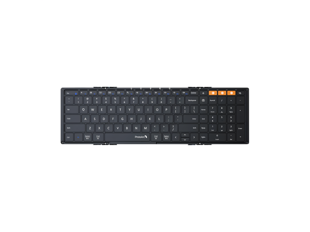 El Teclado Plegable Bluetooth ProtoArc XK01 en negro combina portabilidad y funcionalidad. Su diseño plegable lo hace ideal para viajes, manteniendo la comodidad de escritura. ¡Haz que cada tarea sea fácil y rápida! 