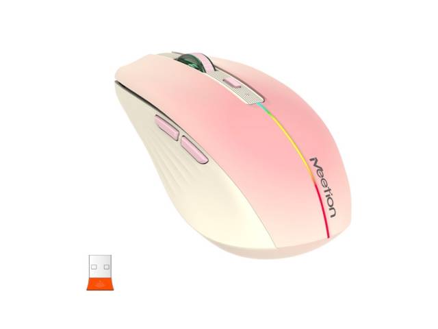 Descubre el Mouse Inalámbrico BTM002 Bt pink de Meetion, un dispositivo versátil y elegante. Con conexión de 2.4GHz y Bluetooth de doble modo, podrás disfrutar de una experiencia sin cables. Su diseño rosa y moderno incluye 5 1 teclas, y su alimentación e