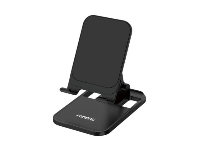 Descubre la comodidad del Soporte Celular/Tablet CP108 Black de Foneng. Con su construcción metálica, este soporte para mesa proporciona un soporte firme y seguro para tu dispositivo. Perfecto para seguir tus series favoritas, realizar videoconferencias o