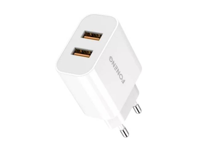 Disfruta de una carga rápida y conveniente con el Cargador EU45 de Foneng. Con una salida de 2.4A y 2 puertos USB, este cargador te permite cargar tus dispositivos en simultáneo. Incluye un cable que es compatible con Micro, Tipo-C o Compatible con iPhone